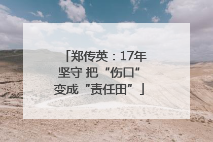 郑传英：17年坚守 把“伤口”变成“责任田”